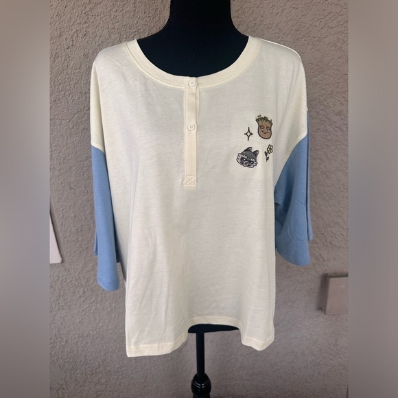 Disney Parks Marvel Groot & Rocket Embroidered Crop Top - Picture 1 of 5